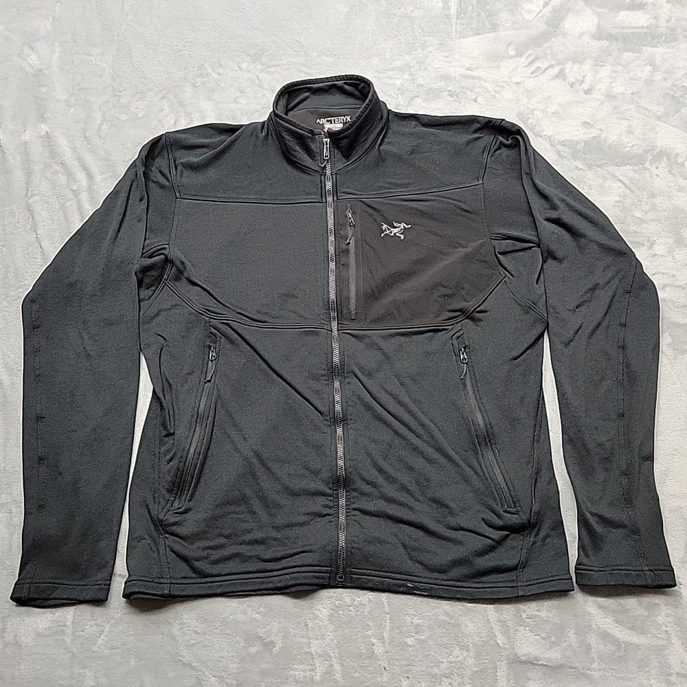 Arc'teryx Jacket Mens Large Black Full Zip Performance Layering Outdoor